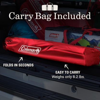 Coleman Portable Camping Chair with 4-Can Cooler, Cushioned Seat & Back with Side Pockets & Cup Holder, Carry Bag Included, Great for Camping, Tailgating, Firepits, Patio, & More