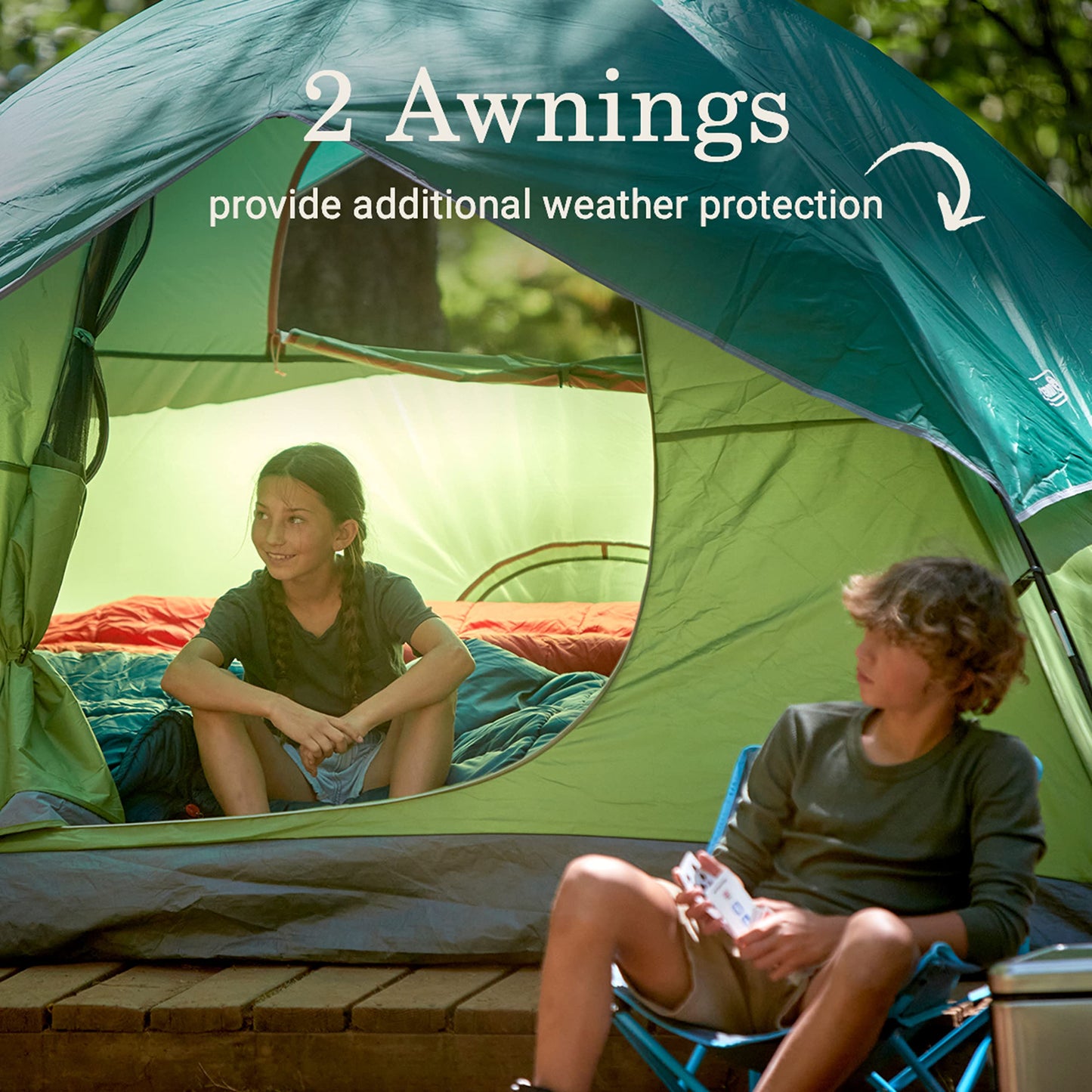 Coleman Sundome Camping Tent with Rainfly, 2/3/4/6 Person Tent Sets Up in 10 Mins, Weatherproof Shelter for Camping, Festivals, Backyard, Sleepovers, & More