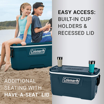 Coleman Classic Series Insulated Portable Cooler, Leak-Resistant Outdoor Hard Cooler Keeps Ice up to 5 Days, 52/70/120/150 Quart